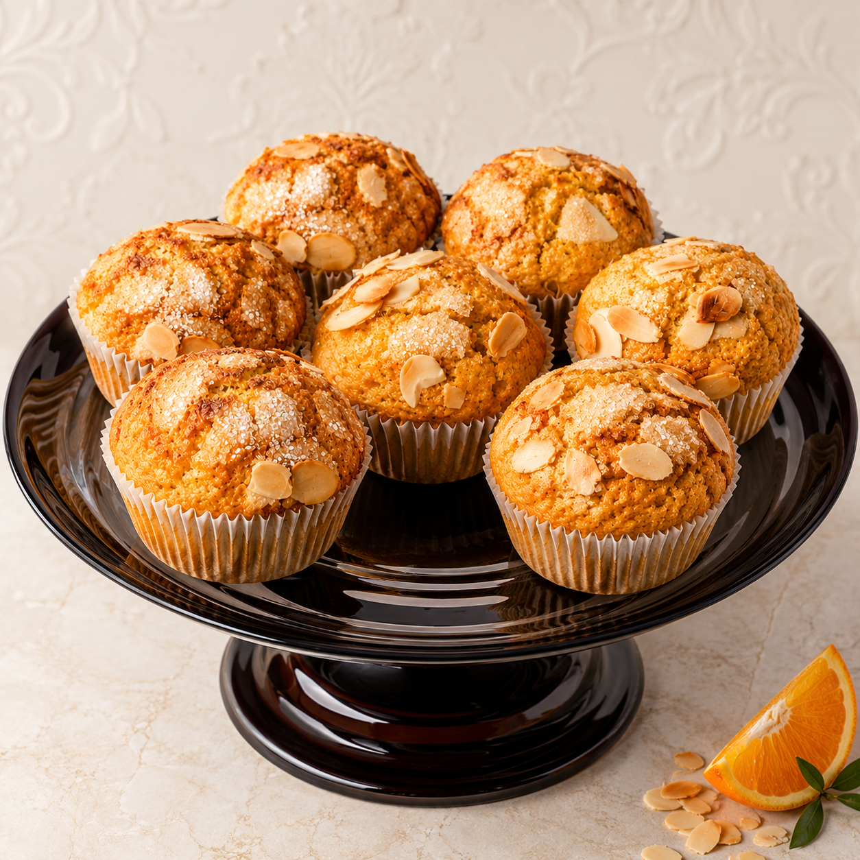 Orange Zest & Roasted Almond Muffins