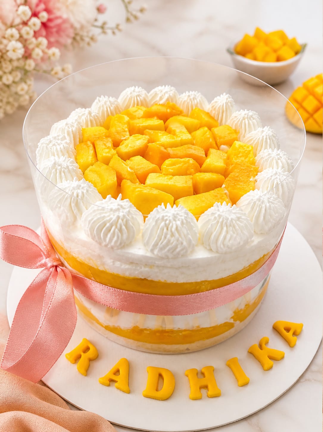 Mango Cream Layer Cake
